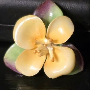 Yellow and Green Flower Brooch